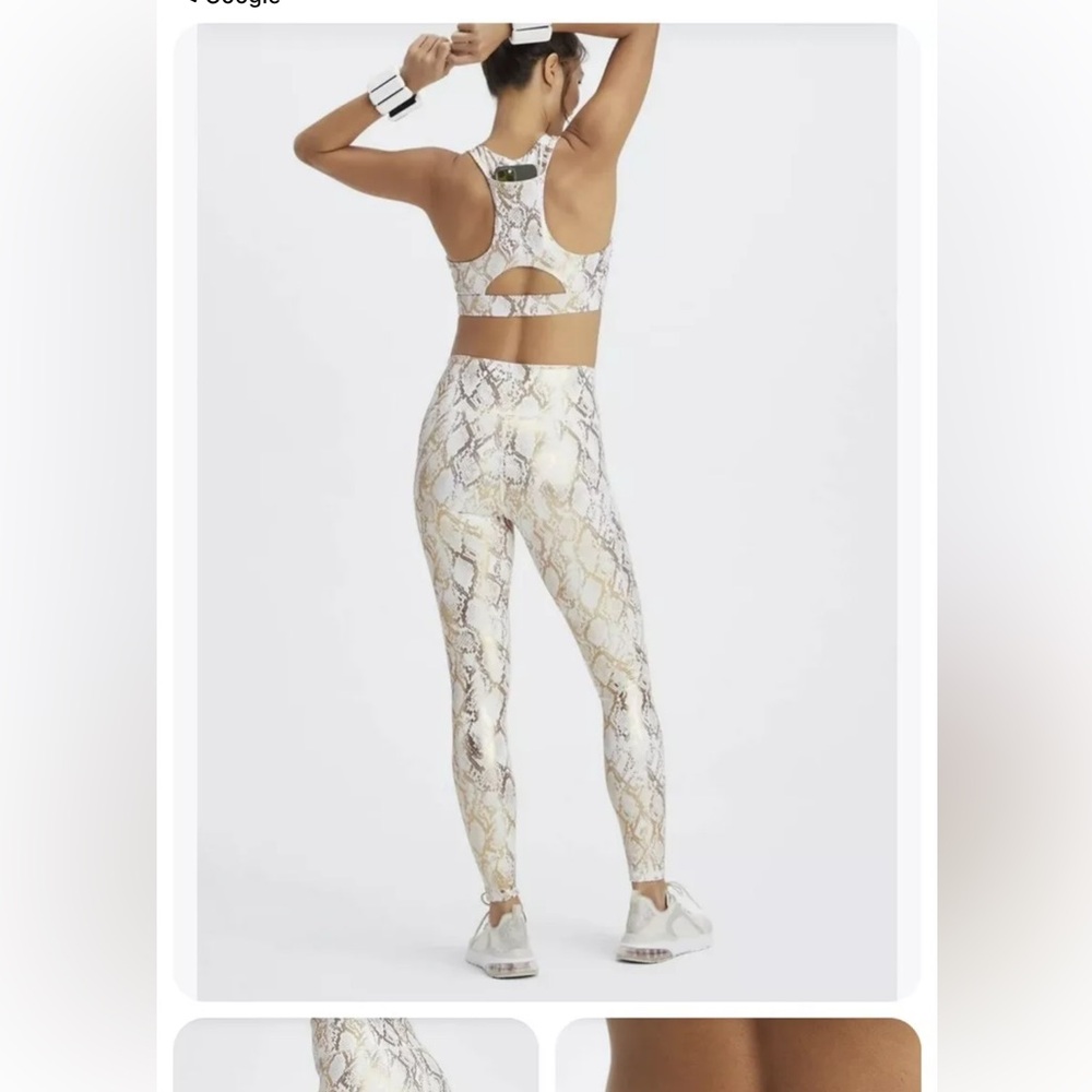 ๐ Fabletics High Waisted Foil Leggings Size 1X Copper Foil Snake - Picture 2 of 10